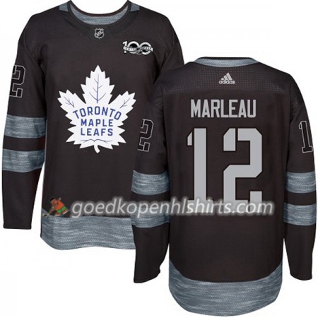 Toronto Maple Leafs Patrick Marleau 12 1917-2017 100th Anniversary Adidas Zwart Authentic Shirt - Mannen